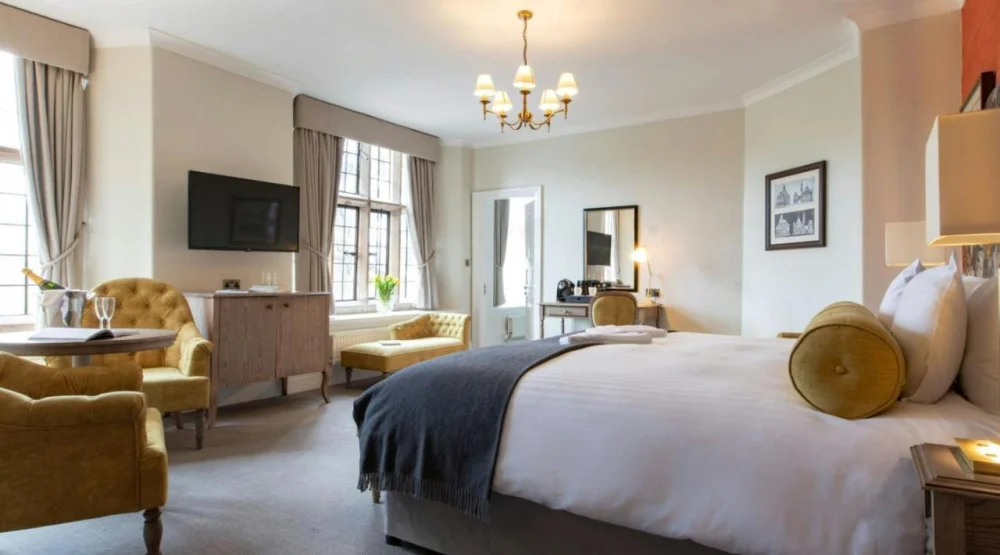 Grand Deluxe Larger King Room with Garden View at Billesley Manor Hotel & Spa, a Tribute Portfolio Hotel