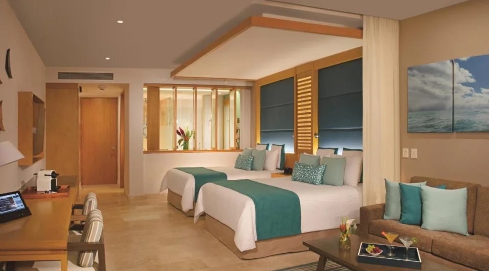Junior Suite Pool View - Two Queen Size Beds at Dreams Playa Mujeres Golf & Spa Resort