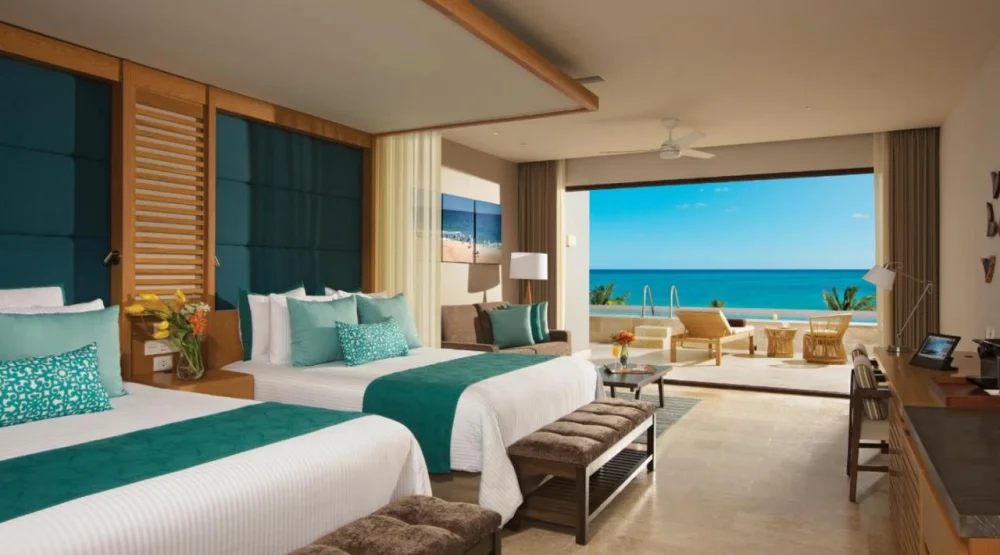 Preferred Club Junior Suite Ocean Front with Private Pool- Two  Queen Beds -  Adults Only at Dreams Playa Mujeres Golf & Spa Resort