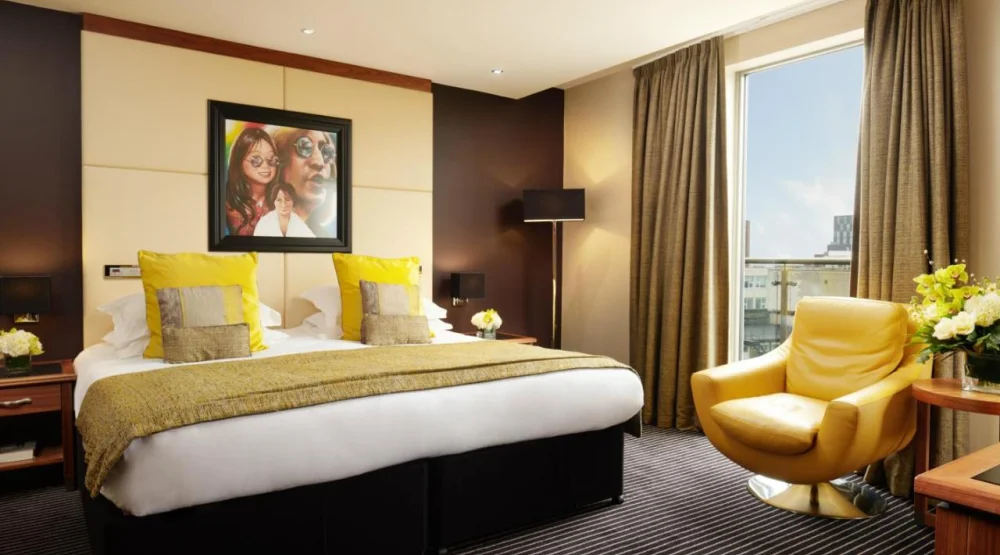 Deluxe Double Room with Balcony and City View at Hard Days Night Hotel Liverpool
