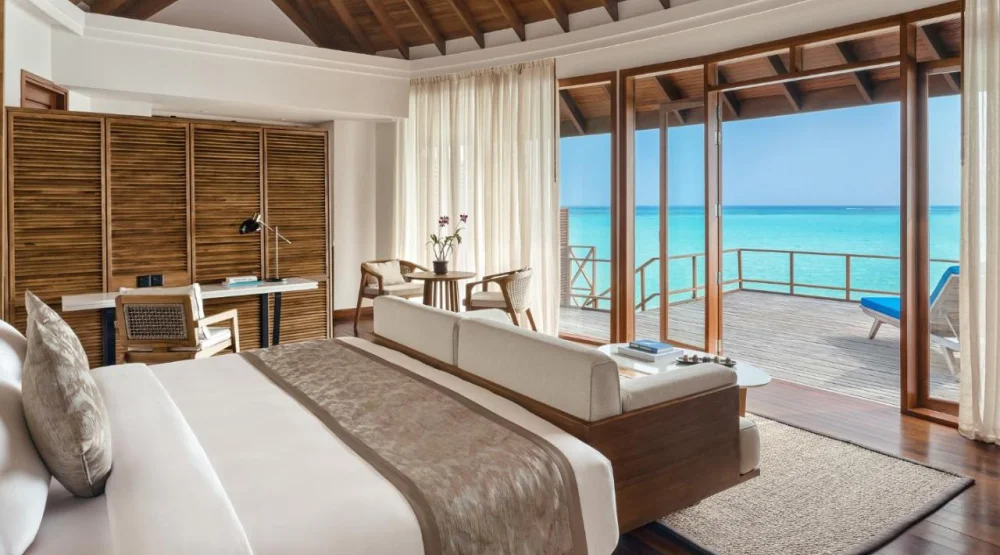 Sunset Over Water Villa at Anantara Dhigu Maldives Resort