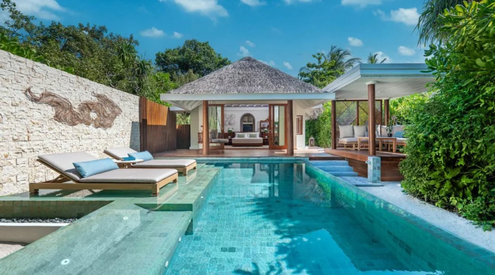 Sunset Beach Pool Villa at Anantara Kihavah Maldives Villas