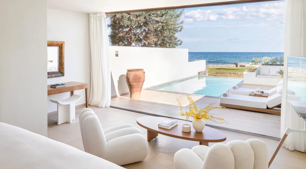 Junior Suite Waterfront Gym & Private Pool at Amirandes A Grecotel Resort to Live