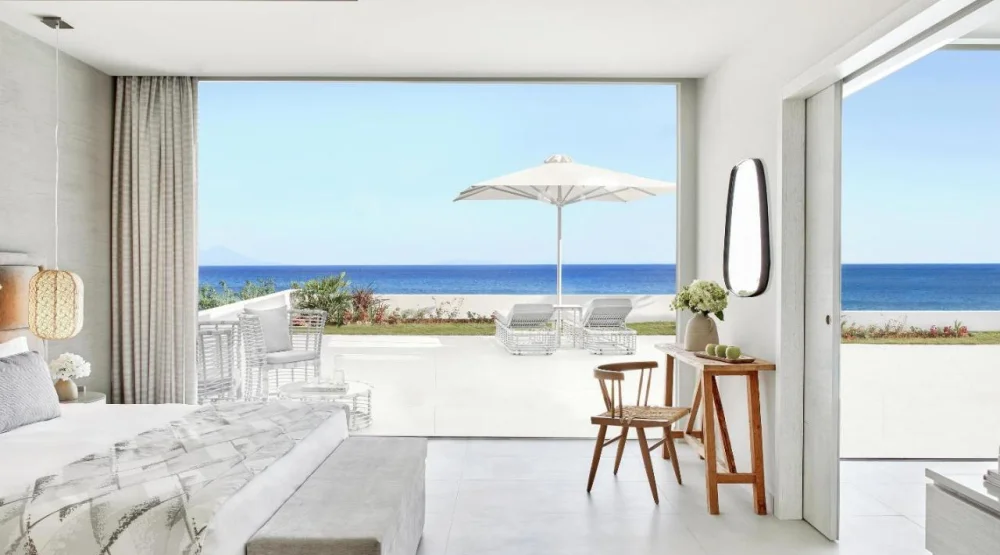 Deluxe One Bedroom Bungalow Suite Beach Front at Ikos Aria