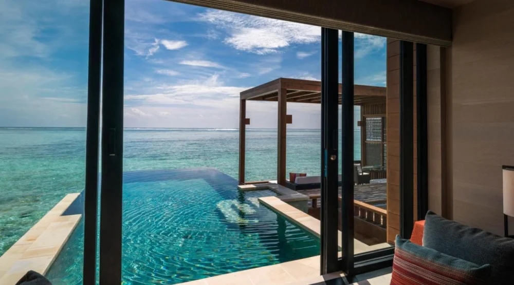 Sunrise Water Villa with Pool Two Twin Beds at Four Seasons Resort At Kuda Huraa