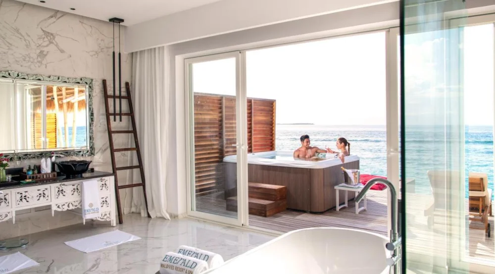 Water Villa with Jetted Tub at Emerald Maldives Resort & Spa