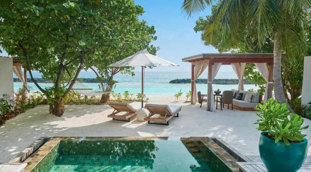 Sunrise Beach Villa with Pool at Sirru Fen Fushi Maldives Private Lagoon Resort