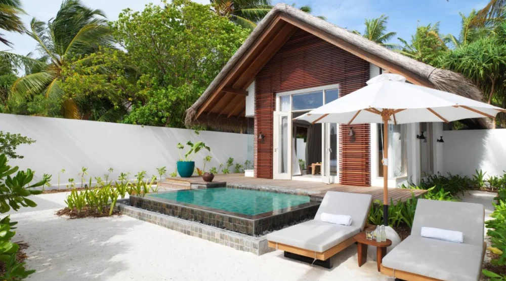 Sunset Beach Villa with Pool at Sirru Fen Fushi Maldives Private Lagoon Resort