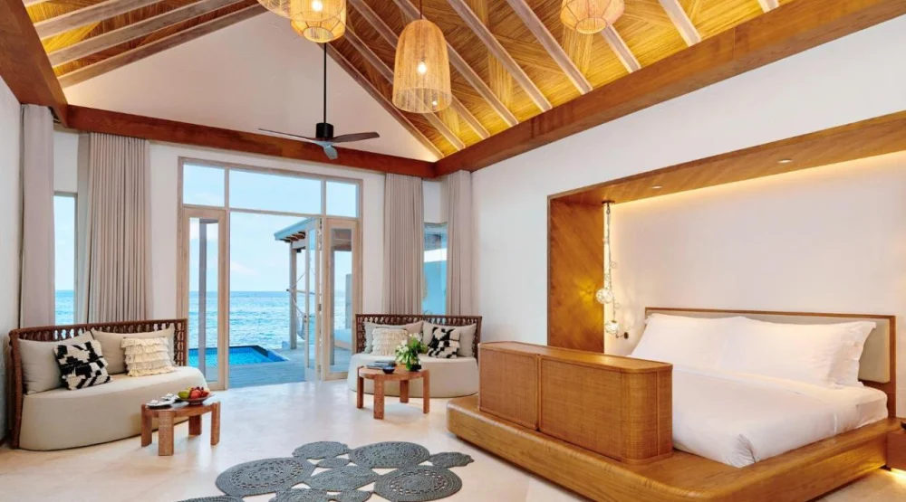 Two Bedroom Sunrise Water Villa with Pool at Sirru Fen Fushi Maldives Private Lagoon Resort