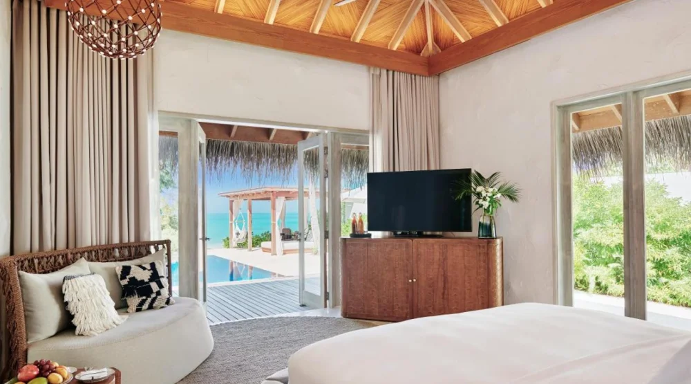 Two Bedroom Sunset Beach Villa with Pool at Sirru Fen Fushi Maldives Private Lagoon Resort
