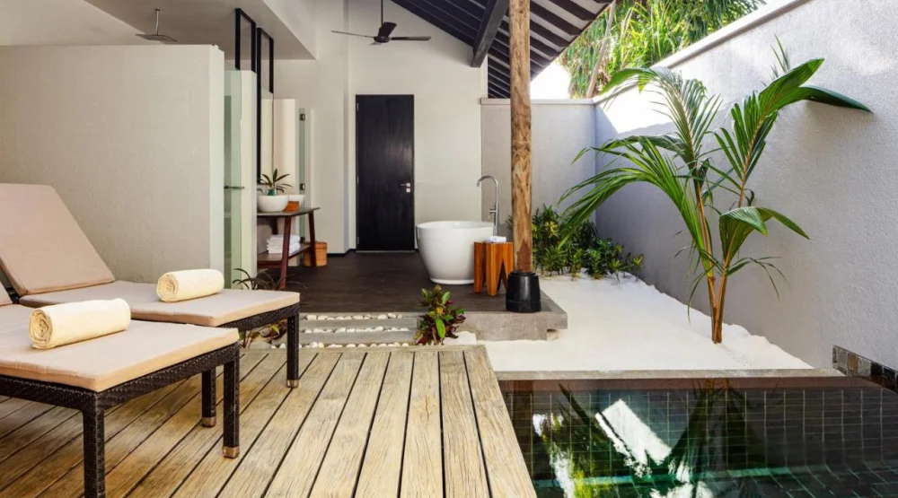 Beach Villa with Private Pool at NH Collection Maldives Havodda Resort