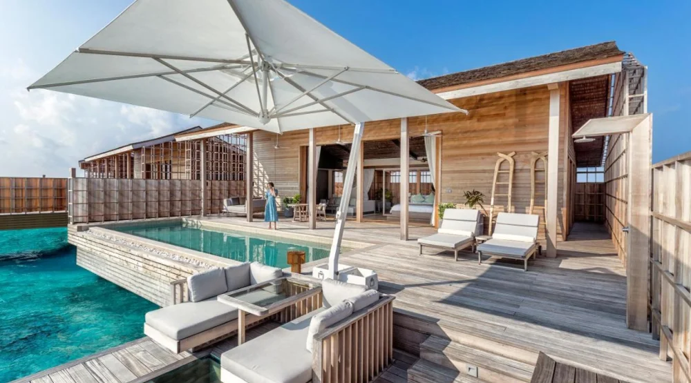 Ocean Private Pool Residence Double Bedroom at Kudadoo Maldives Private Island