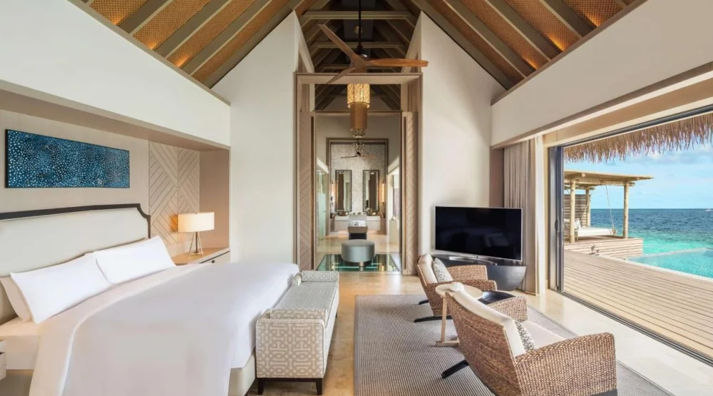Two Bedroom Overwater Villa with Pool at Waldorf Astoria Maldives Ithaafushi