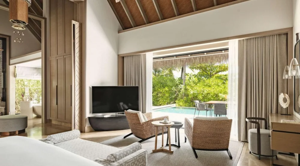 Grand Beach Villa with King Bed and Pool at Waldorf Astoria Maldives Ithaafushi