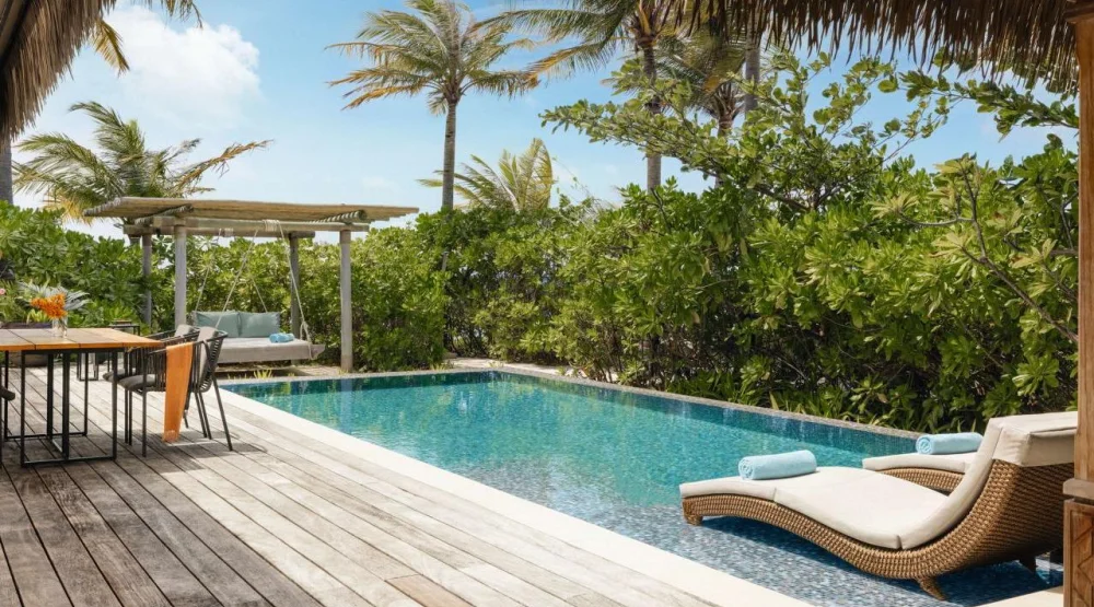 Beach Villa with Pool at Waldorf Astoria Maldives Ithaafushi
