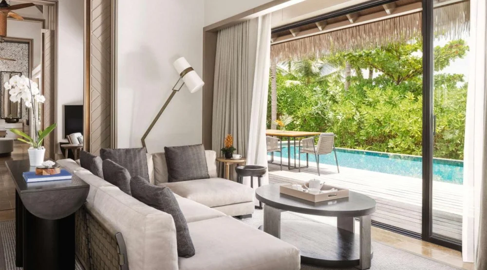 Grand Beach Villa with Two Queen Beds and Pool at Waldorf Astoria Maldives Ithaafushi