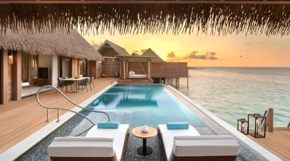 Overwater Villa with Two Queen Beds and Pool at Waldorf Astoria Maldives Ithaafushi