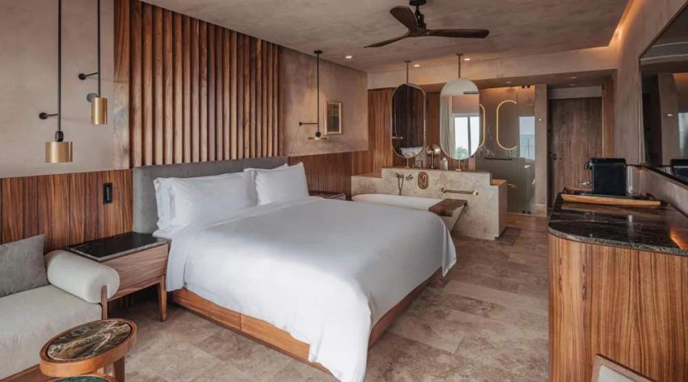 Deluxe Guest Room, One King, Ocean View, Balcony at Almare Luxury Collection Adult All Inclusive Resort