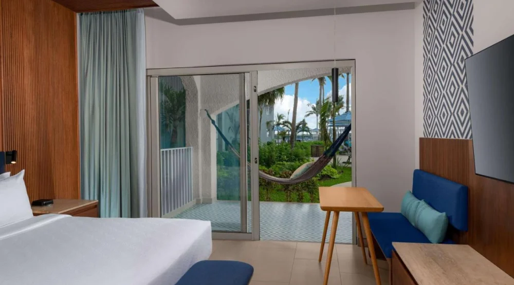 King Suite with Two Murphy Beds and Pool - Patio at Hilton Cancun Mar Caribe All-Inclusive Resort