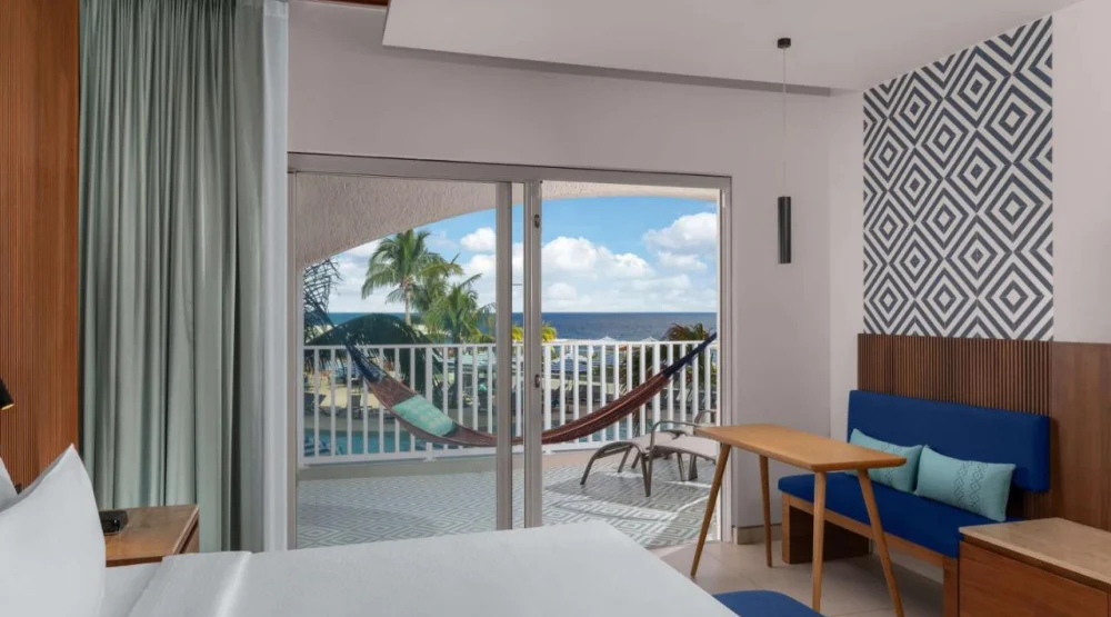 King Suite with Two Murphy Beds and Roll-in Shower - Ocean View at Hilton Cancun Mar Caribe All-Inclusive Resort