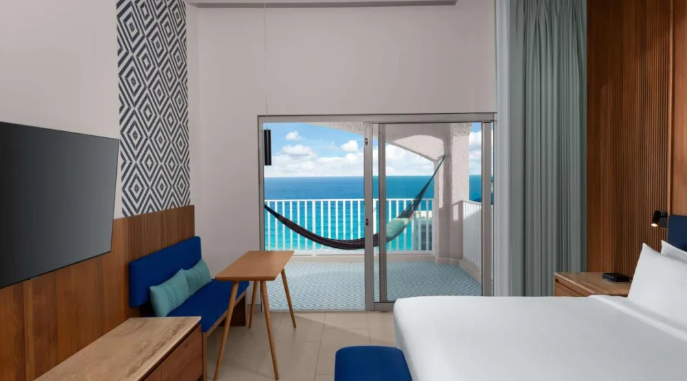 Premium Two Bedroom Suite with One King Bed - Two Murphy Beds Or Two Queen Beds - Ocean View at Hilton Cancun Mar Caribe All-Inclusive Resort