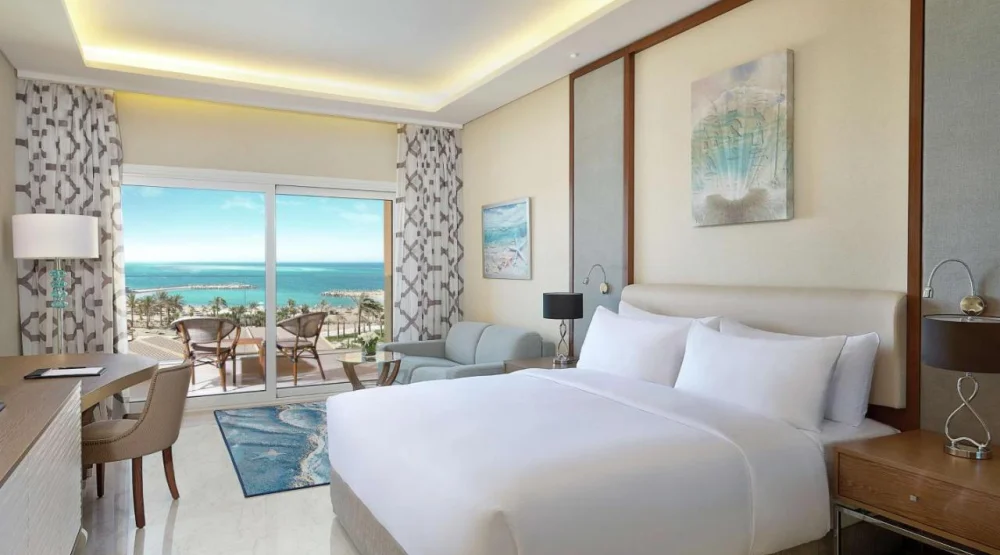 Superior King Room with Sea View and Balcony at Hilton Hurghada Plaza