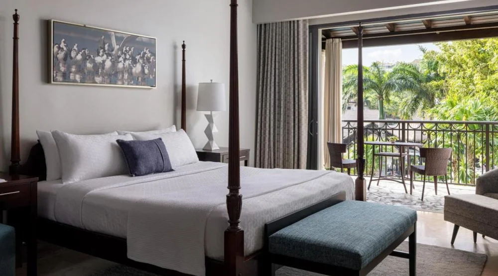 South Seas Waterfall River Pool Junior Suite with Balcony Tranquility Soaking Tub (wfjs) at Sandals Grenada