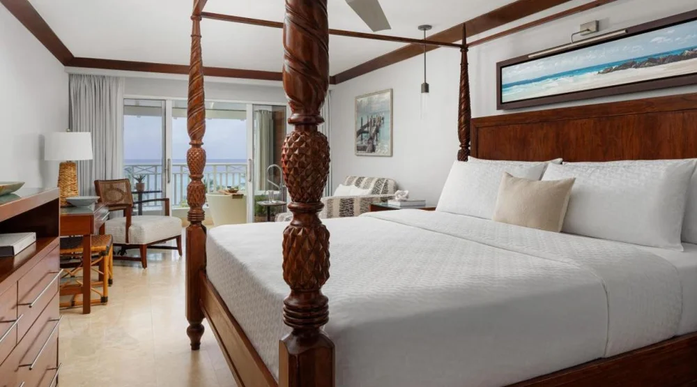 Beachfront Club Level Suite with Balcony Tranquility Soaking Tub at Sandals Barbados