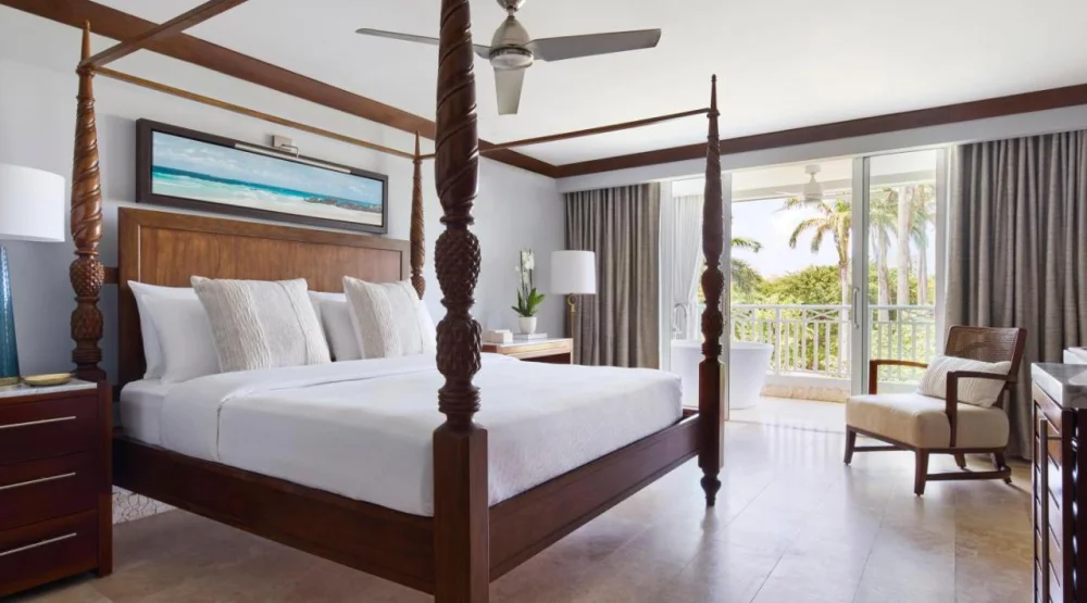 Crystal Lagoon Club Level Luxury Honeymoon Suite with Balcony Tranquility Soaking Tub at Sandals Barbados