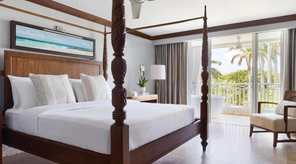 Crystal Lagoon Luxury Honeymoon Room with Balcony Tranquility Soaking Tub at Sandals Barbados