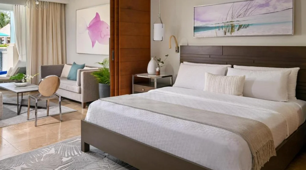 Royal Seaside Crystal Lagoon Swim Up One Bedroom Butler Suite W/ Patio Tranquility Soaking Tub at Sandals Royal Barbados