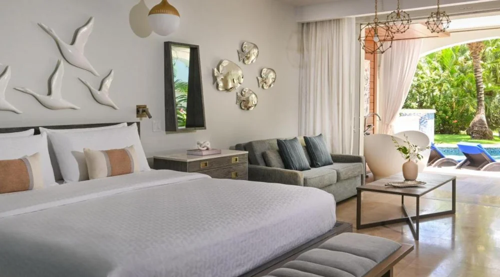 South Seas Swim-up Club Level Ultra Suite W/ Patio Tranquility Soaking Tub at Sandals Royal Barbados