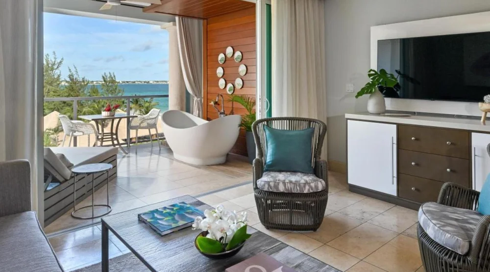 Royal Seaside Crystal Lagoon Penthouse One Bedroom Oceanview Butler Suite W/ Balcony Tranquility Soaking Tub at Sandals Royal Barbados