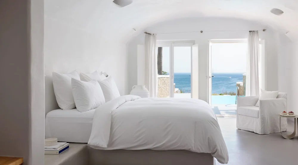 Open Plan Suite with Private Heated  Pool at Mykonos Blu A Grecotel Resort To Live
