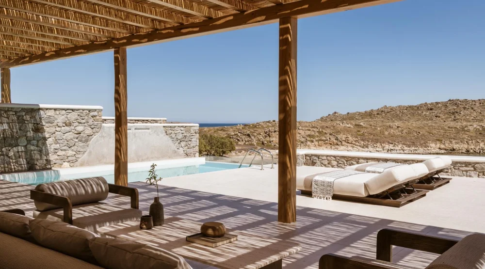 Royal Beachfront Infinity Pool - Two Bedroom Villa at Casa Del Mar Mykonos Seaside Resort