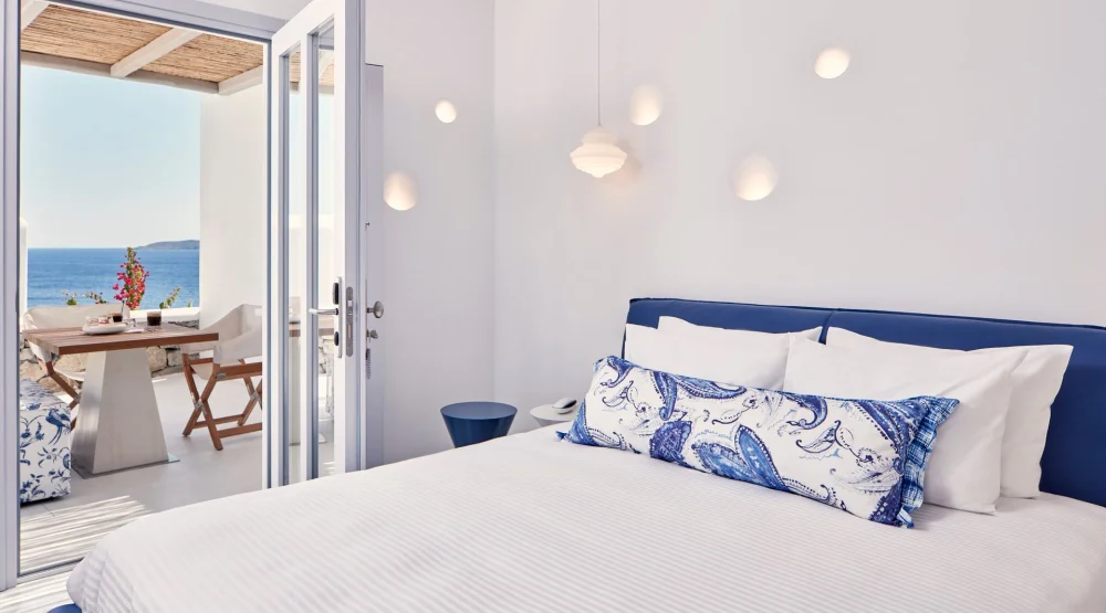 Senior Suite with Open Air Jetted Tub and Sea View at Katikies Mykonos
