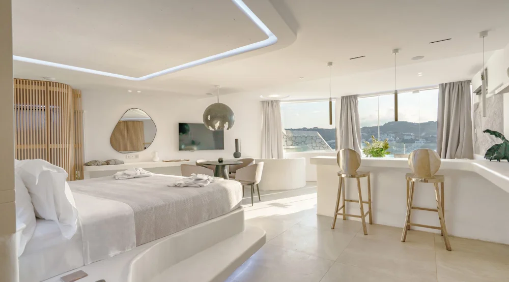 Mykonos Honeymoon Luxury Suite with Outdoor Jetted Tub at Kivotos Mykonos
