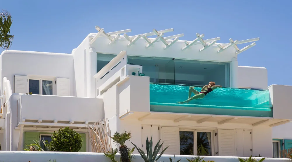 Signature Suite 130 Sea View with Private Glass Pool at Kivotos Mykonos