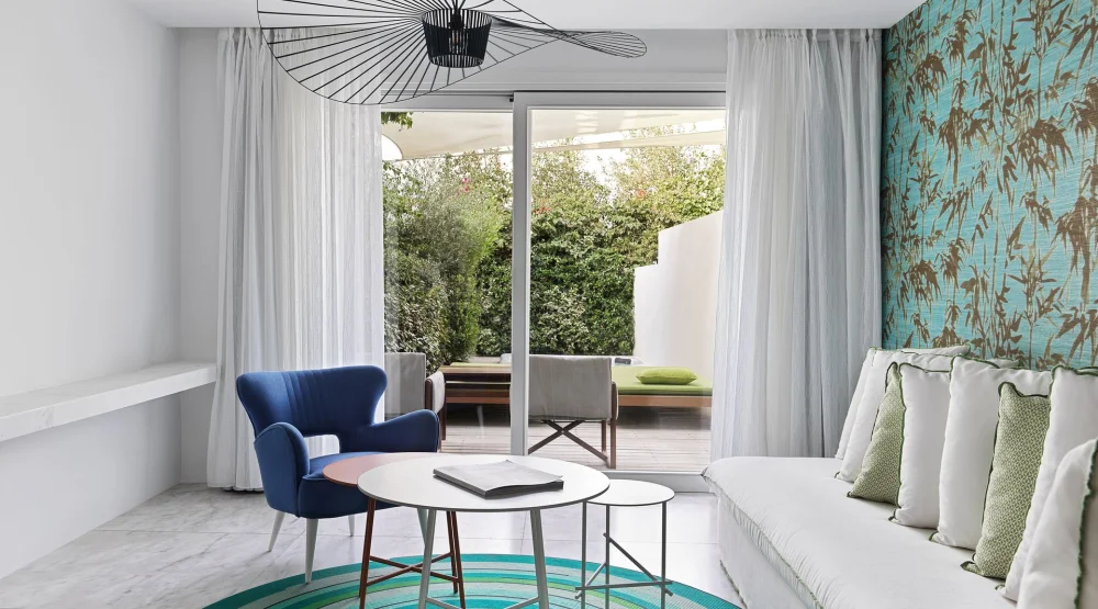 Thalassa Suite with Private Jacuzzi & Garden View at Myconian Ambassador Relais & Chateaux Hotel