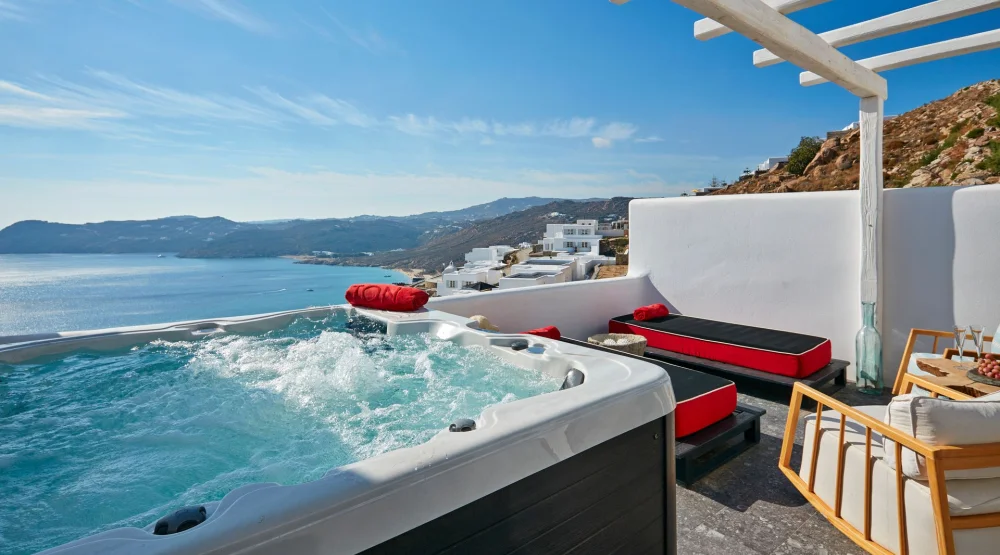 Grand Mystique Suite with Outdoor Jacuzzi at Myconian Avaton Resort