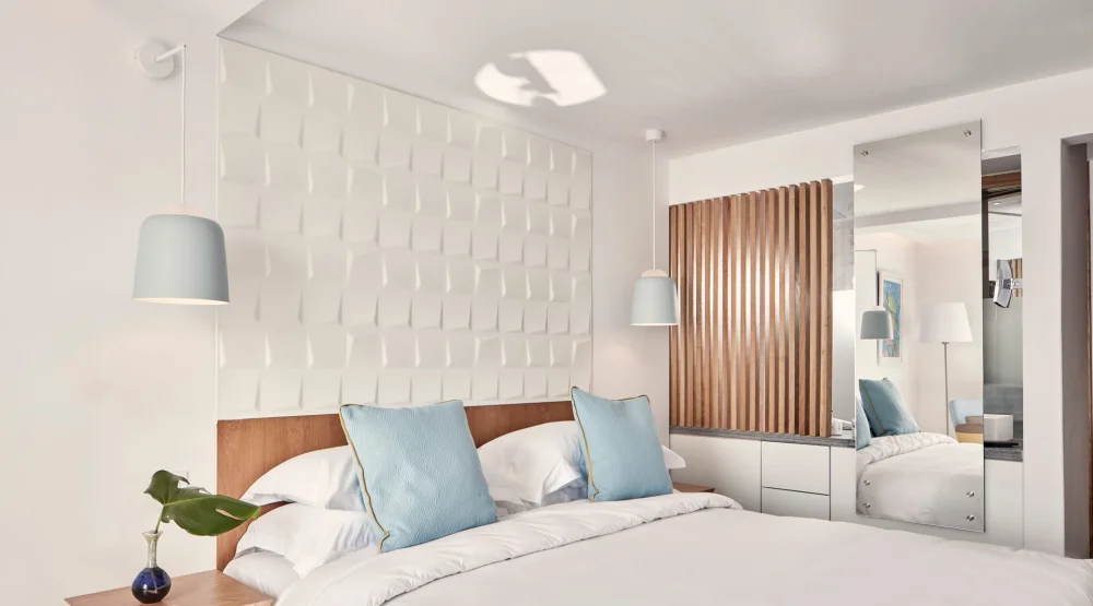 Rinia Deluxe Room with Side Sea View at Myconian Korali Relais & Chateaux Hotel