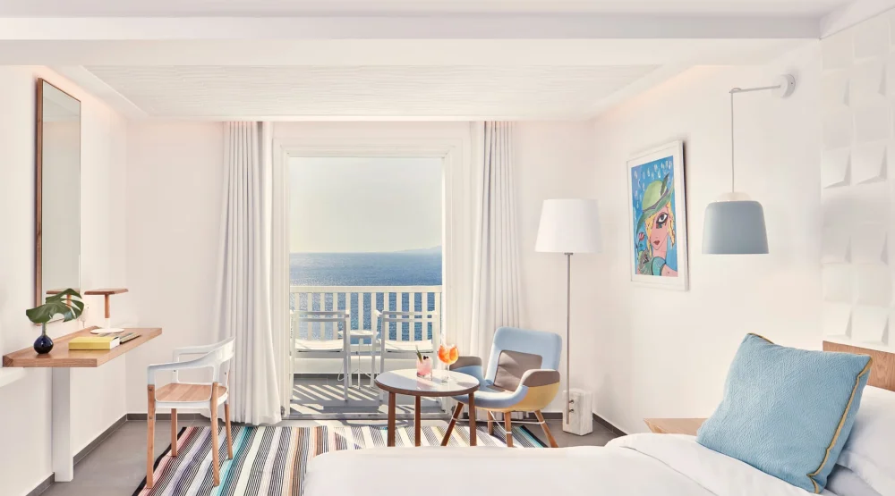 Panoramic Premium Room with Sea View at Myconian Korali Relais & Chateaux Hotel