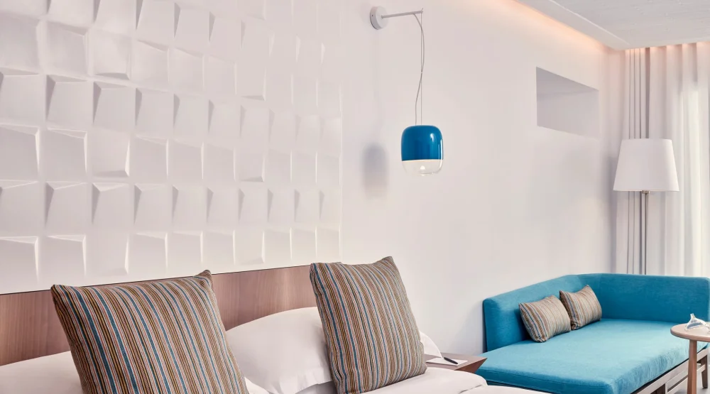 Onar Junior Suite with Side Sea View at Myconian Korali Relais & Chateaux Hotel