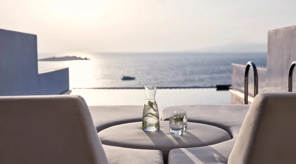 Aeon Superior Room with Sea View & Private Pool at Myconian Korali Relais & Chateaux Hotel