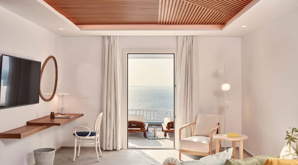 Armonia Two Room Suite with Sea View & Outdoor Jacuzzi at Myconian Korali Relais & Chateaux Hotel