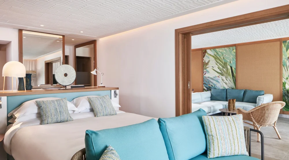 Mediterranean Two Room Suite with Sea View Outdoor Jacuzzi & Private Pool at Myconian Kyma Design Hotel