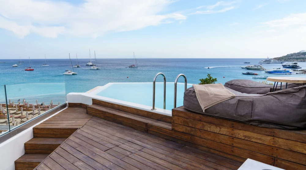 Fantasy Dream Suites with Private Pool & Sea View at Mykonos Dove Beachfront Hotel