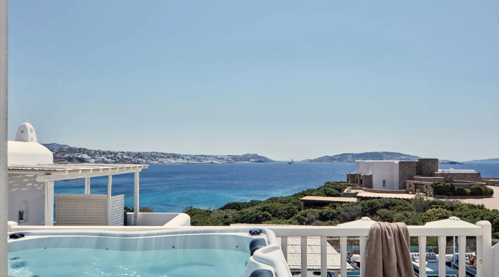 Princess Outdoor Hot Tub Sea View Suite at Mykonos Princess