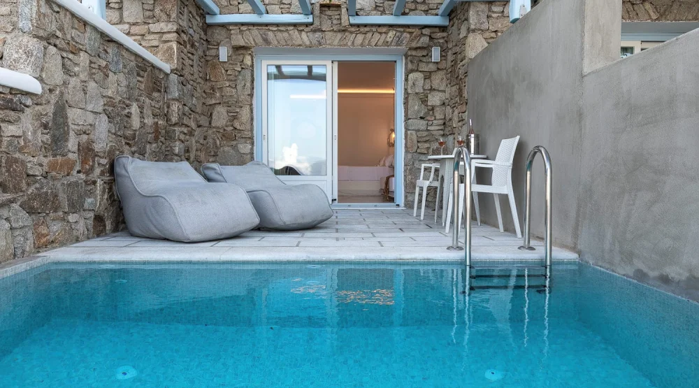Premium Aegean Room with Private Pool and Partial Sea View at Saint John Hotel Villas & Spa