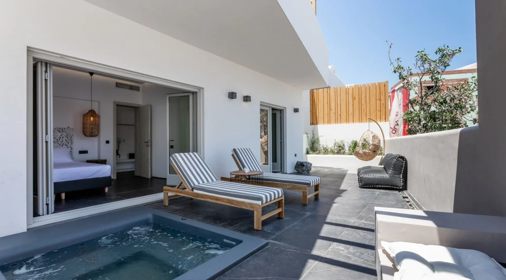 Gem Suite with Outdoor Hot Tub at Aegean Gem Kamari